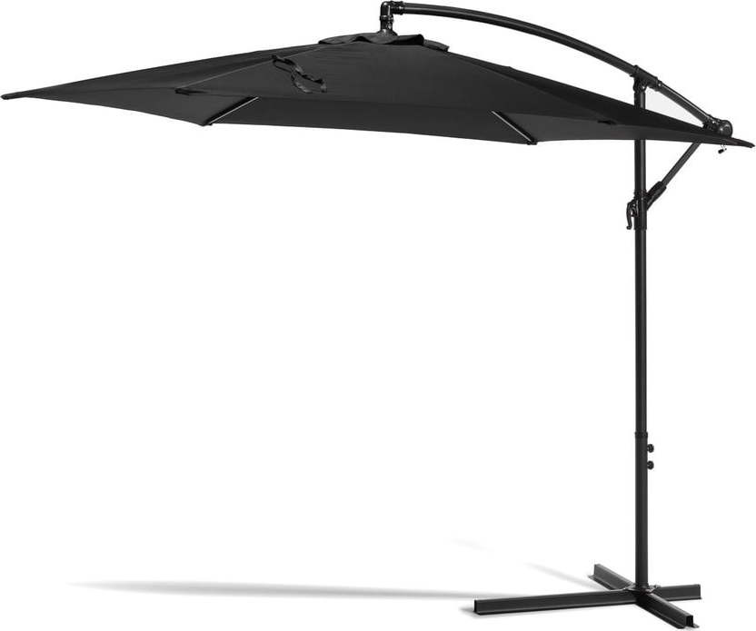 Černý slunečník bez podstavce Bonami Essentials Happy Sun, ø 300 cm