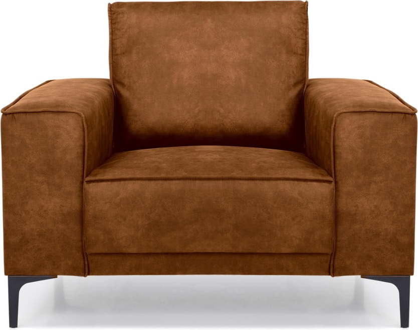 Hnědé křeslo z imitace kůže Copenhagen - Scandic