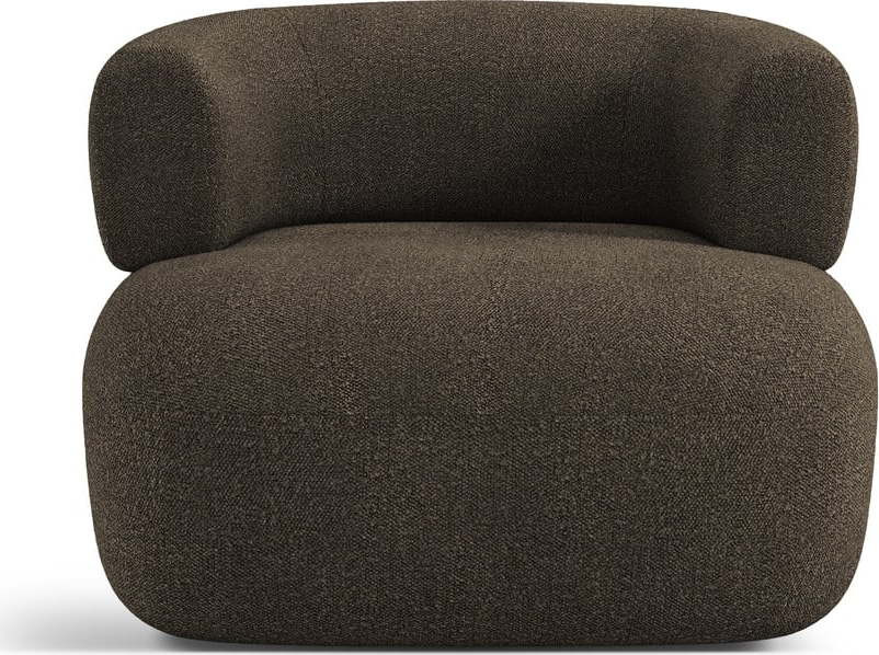 Hnědé křeslo z textilie bouclé Jenny – Micadoni Home