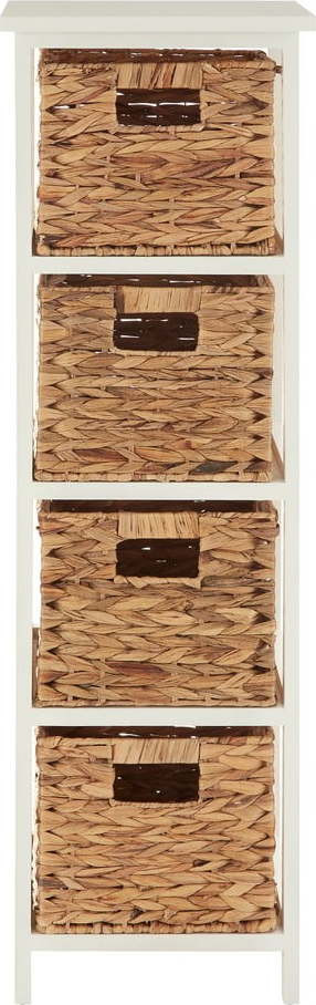 Koupelnový regál z masivu pavlovnie v bílo-přírodní barvě 32x100 cm Padstow – Premier Housewares