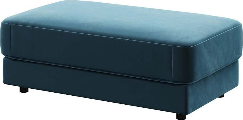 Tmavě modrá sametová podnožka Devichy Laure, 112 x 60 cm