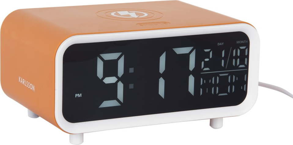 Budík s bezdrátovou nabíječkou Chunky LED – Karlsson