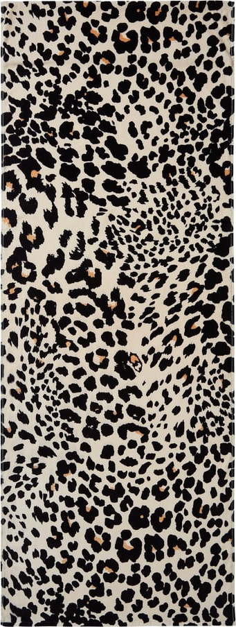 Černo-béžová bavlněná plážová osuška 78x200 cm Leopard – Catherine Lansfield