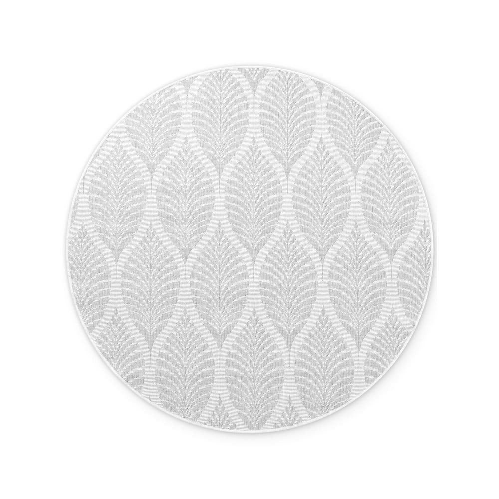 Kulatý vnitřní a venkovní koberec v šedé a slonovinové barvě ø 160 cm Duet Liora – NORTHRUGS