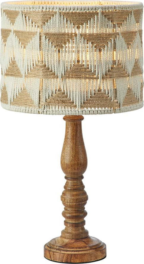 Stolní lampa se stínidlem z textilu a juty v hnědo-přírodní barvě (výška 45 cm) Ano – Markslöjd