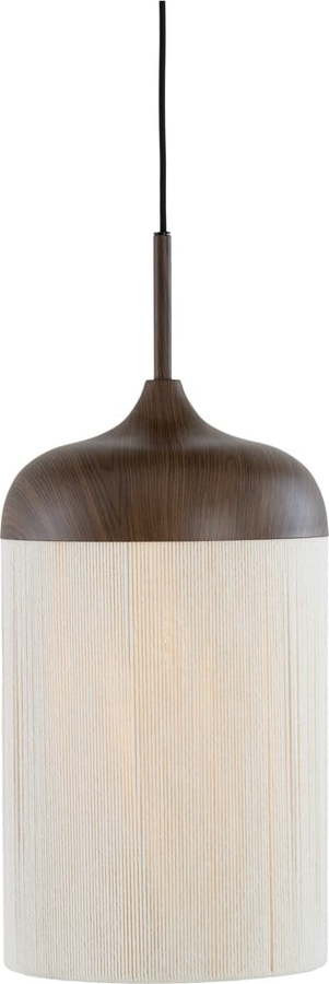 Tmavě hnědé závěsné svítidlo s textilním stínidlem ø 27,5 cm Dania – Light & Living