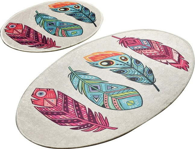 Koupelnové předložky v sadě 2 ks 60x100 cm Feather – Foutastic