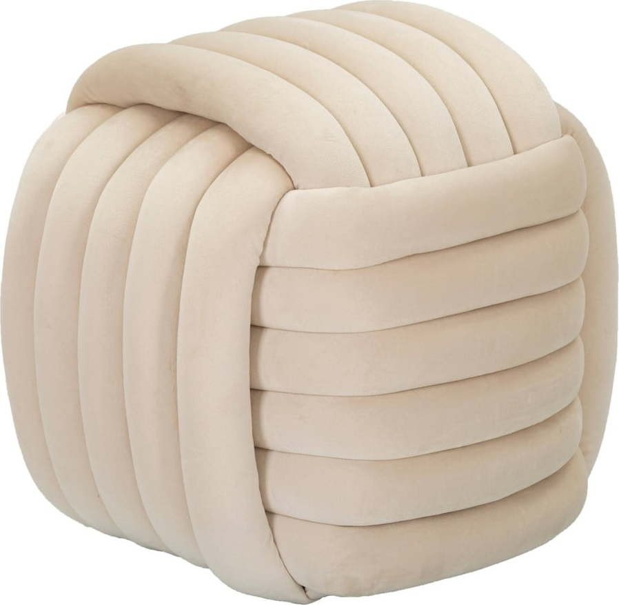 Krémový sametový taburet Softy – Mauro Ferretti
