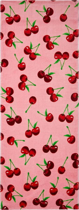 Růžová bavlněná plážová osuška 78x200 cm Cherries – Catherine Lansfield