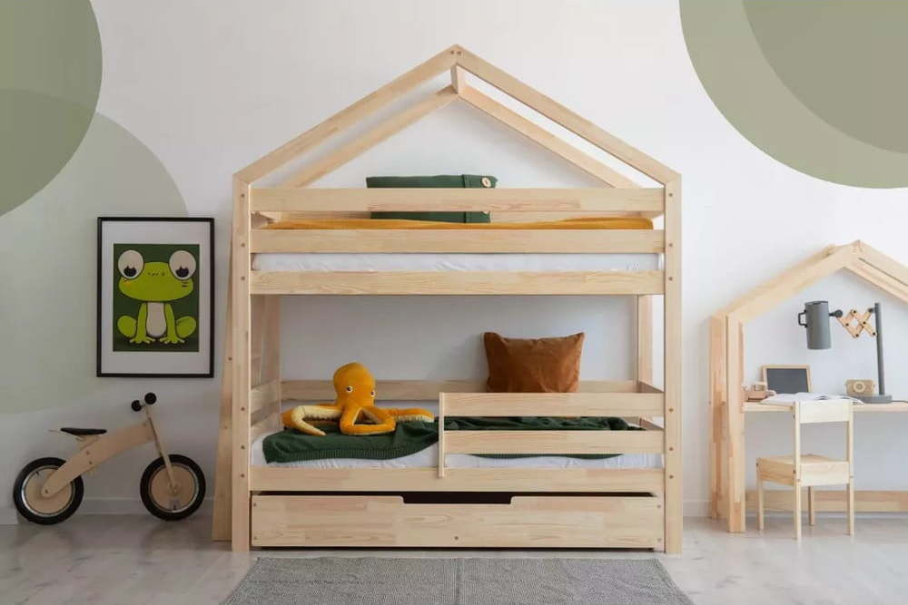 Dětská postel s úložným prostorem s roštem v přírodní barvě 90x180 cm DMPB – Adeko