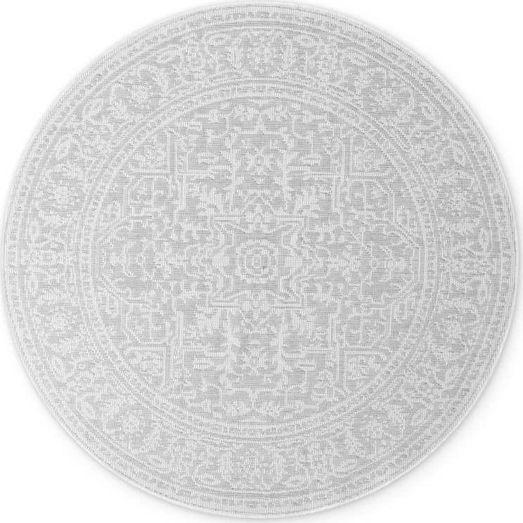 Kulatý vnitřní a venkovní koberec v šedé a slonovinové barvě ø 160 cm Duet Kona – NORTHRUGS