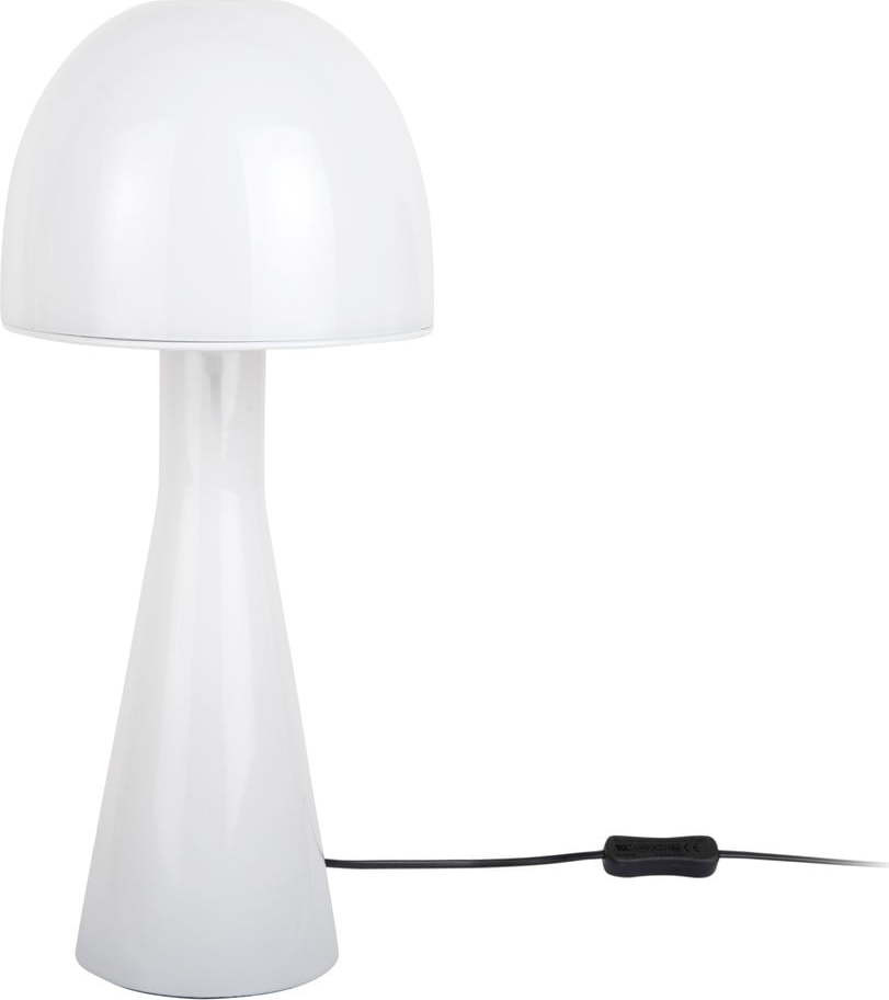 Bílá stolní lampa se skleněným stínidlem (výška 45 cm) Bombin – Leitmotiv