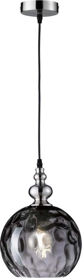 Černé závěsné svítidlo se skleněným stínidlem Uller – Fischer & Honsel