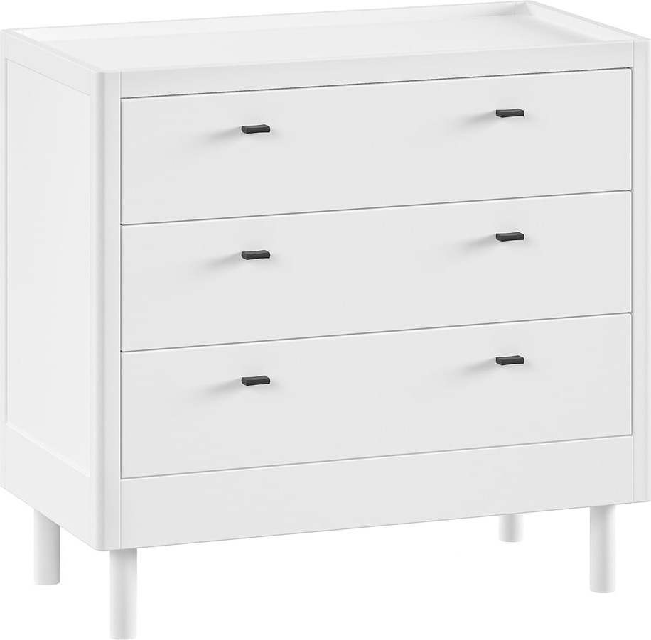 Bílá dětská komoda z bukového dřeva 100x95x55 cm Forrest – Vipack