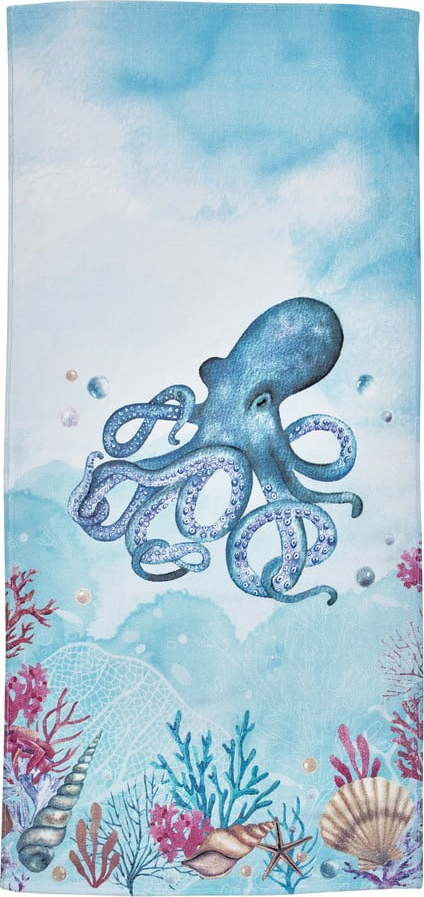 Modrá bavlněná plážová osuška 76x160 cm Octopus – Catherine Lansfield