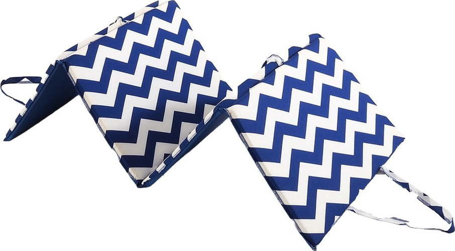 Bílo-modrý zahradní podsedák na lehátko 49x137 cm Zig Zag – B.E.S.
