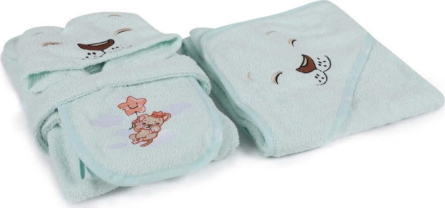 Bavlněný dětský župan v mentolové barvě velikost 1-2 roky Aslan – Foutastic