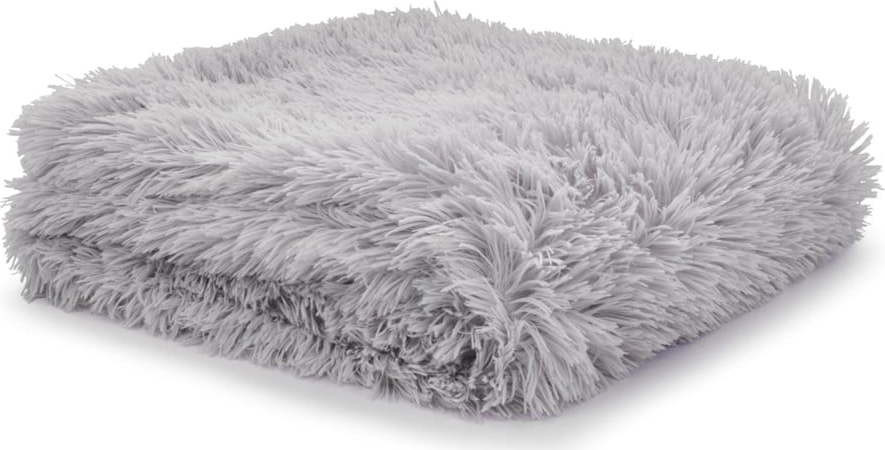 Šedý přehoz z mikroplyše na dvoulůžko 245x280 cm Cuddly – Catherine Lansfield