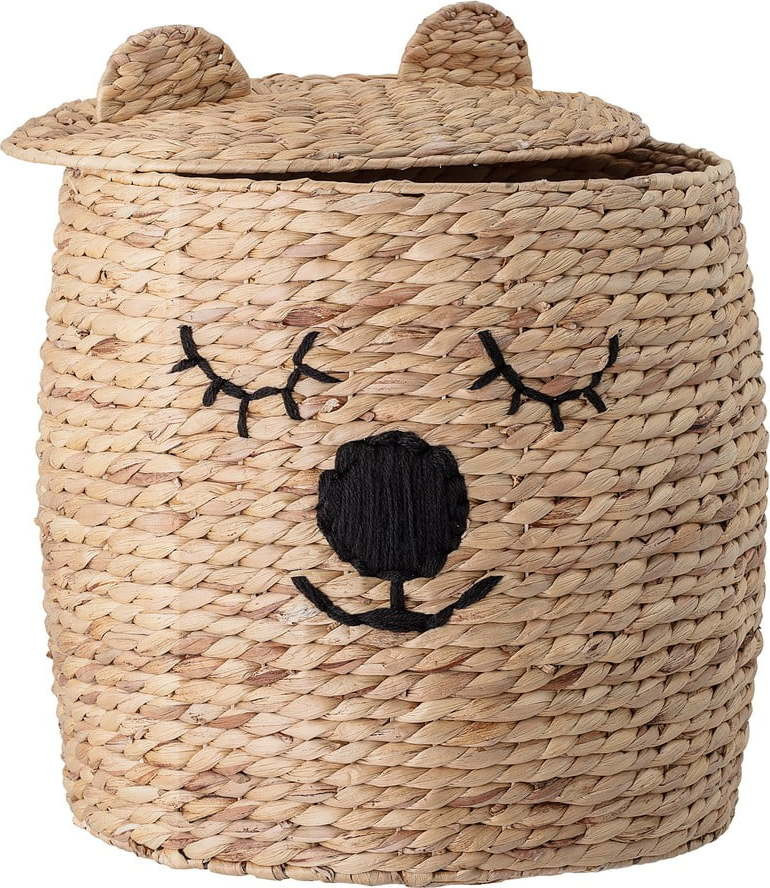 Dětský úložný koš z vodního hyacintu s víkem Bloomingville Mini, ⌀ 42 cm