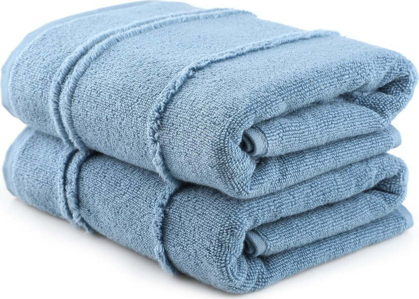 Modré froté ručníky v sadě 2 ks 50x90 cm Arden – Foutastic