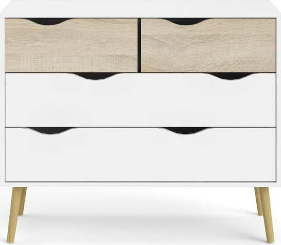 Bílá komoda Tvilum Oslo, 99 x 82 cm