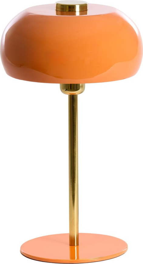 Oranžová stolní lampa s kovovým stínidlem (výška 40 cm) Surin – Light & Living