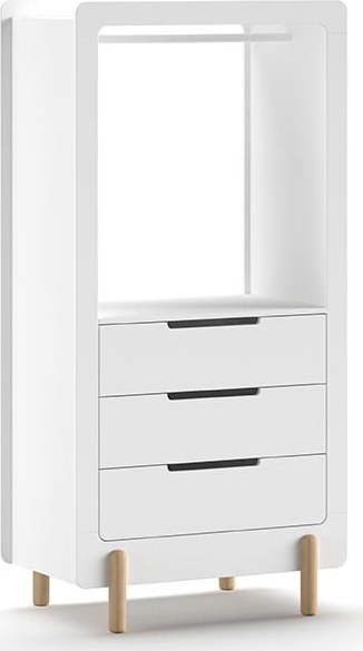 Bílá otevřená dětská šatní skříň 88x180x57 cm Smile – Vipack