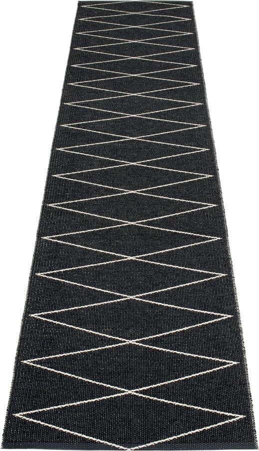 Černý vnitřní a venkovní běhoun 70x320 cm Max Black – Pappelina