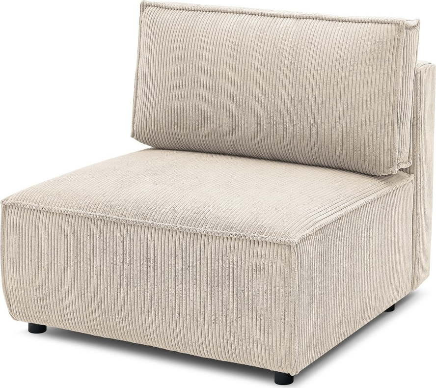 Krémový manšestrový modul pohovky, středový díl Nihad modular – Bobochic Paris