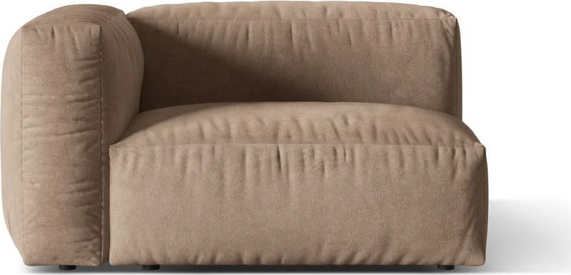 Světle hnědý modul pohovky z textilie bouclé (levý roh) Martina – Micadoni Home