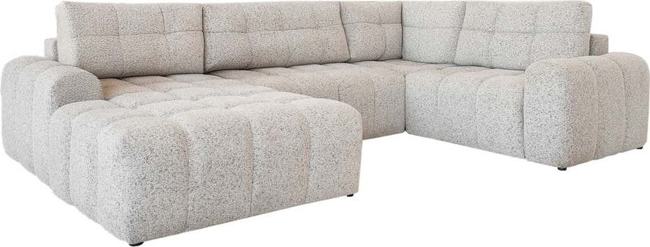 Béžová rozkládací modulární rohová pohovka s úložným prostorem (pravý roh) Lulu – Miuform