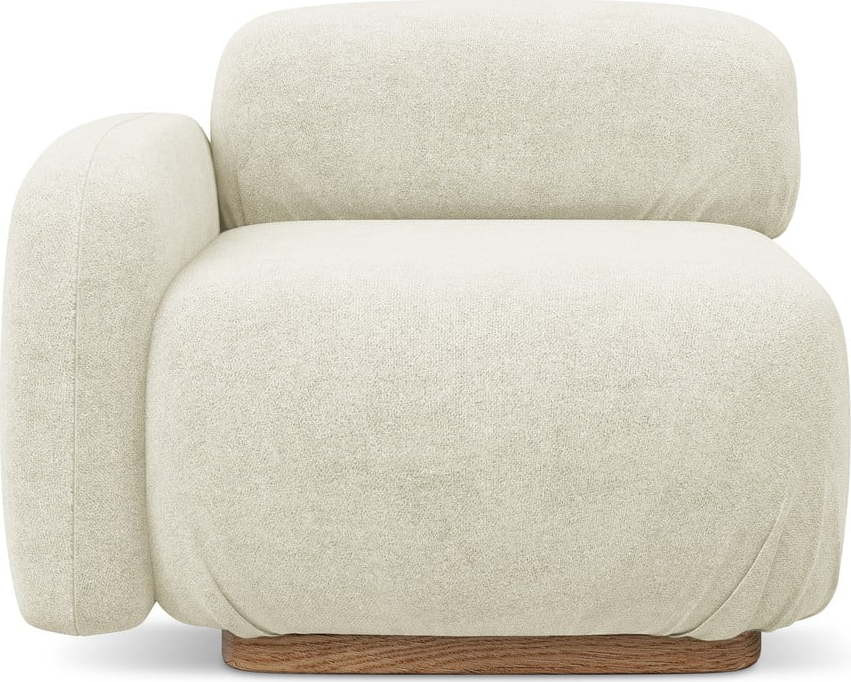 Krémový modul pohovky z textilie bouclé (levý roh) Ailani – Makamii