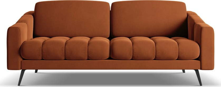 Oranžová sametová pohovka 202 cm Nalu – Makamii