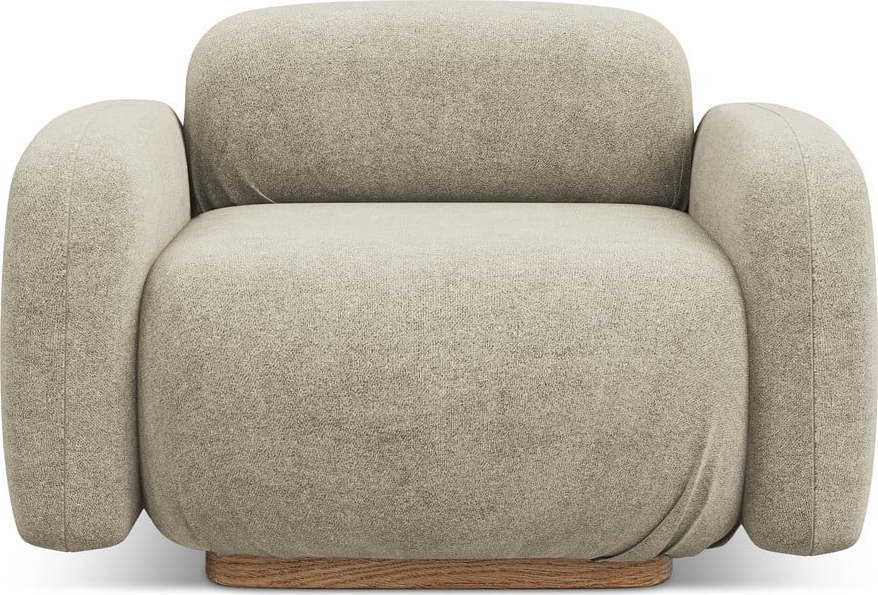 Béžový modul pohovky z textilie bouclé Ailani – Makamii