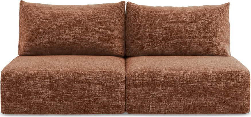 Rozkládací/s úložným prostorem pohovka v cihlové barvě 216 cm Kalena – Makamii