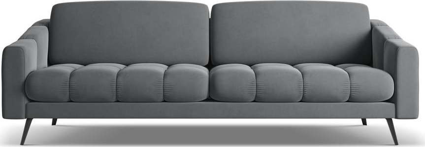 Šedá sametová pohovka 238 cm Nalu – Makamii
