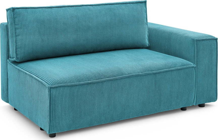 Modrý manšestrový modul pohovky, pravý roh Nihad modular – Bobochic Paris