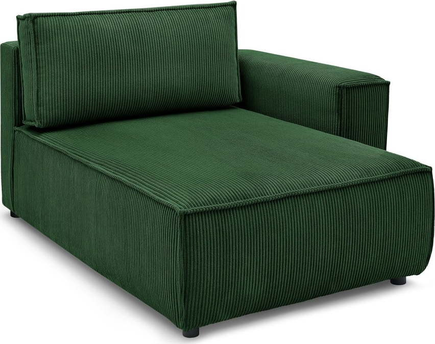 Zelený manšestrový modul pohovky, pravý roh Nihad modular – Bobochic Paris