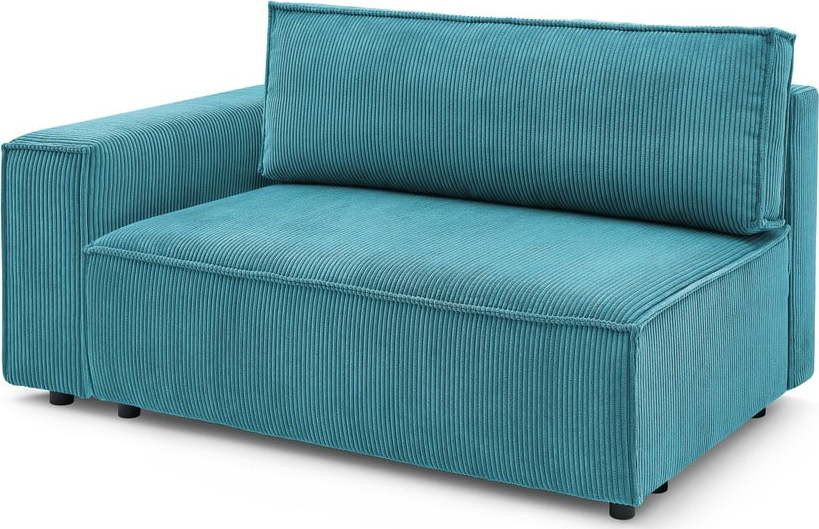 Modrý manšestrový modul pohovky, levý roh Nihad modular – Bobochic Paris