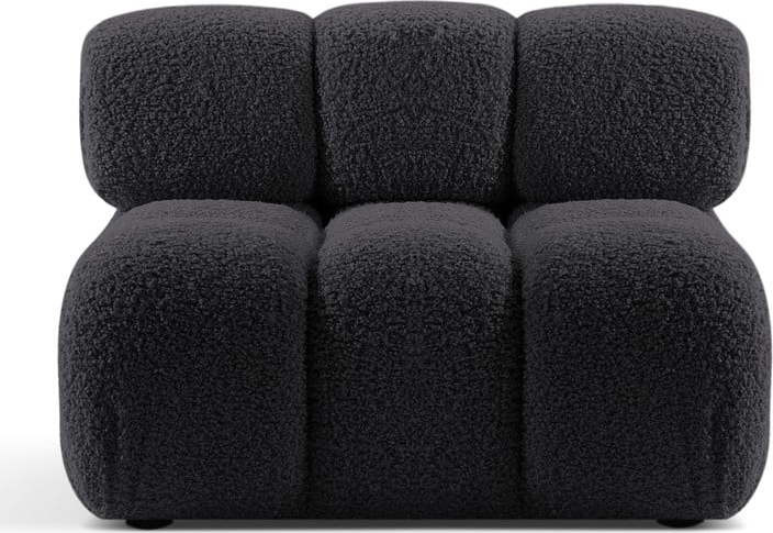 Antracitový modul pohovky z textilie bouclé (středový díl) Bellis – Micadoni Home
