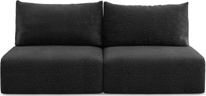 Černá rozkládací/s úložným prostorem pohovka 216 cm Kalena – Makamii