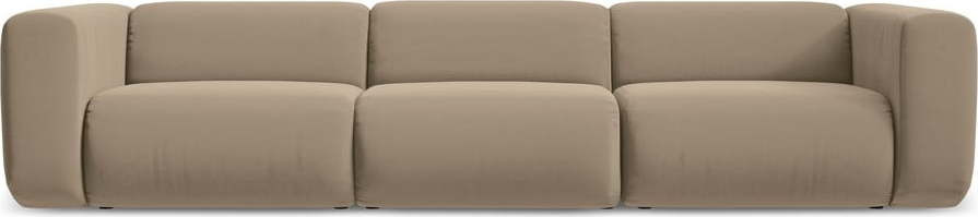 Béžová sametová pohovka 319 cm Ekahi – Makamii