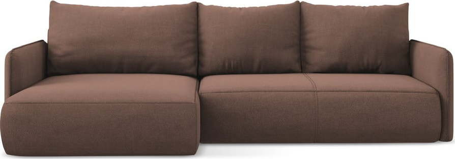 Růžová rozkládací/s úložným prostorem rohová pohovka (levý roh) Nanea – Makamii