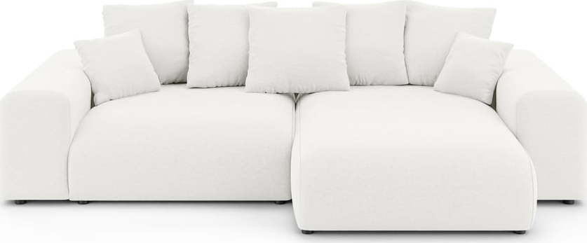 Bílá rozkládací rohová pohovka s úložným prostorem (variabilní roh) Luma – Ropez