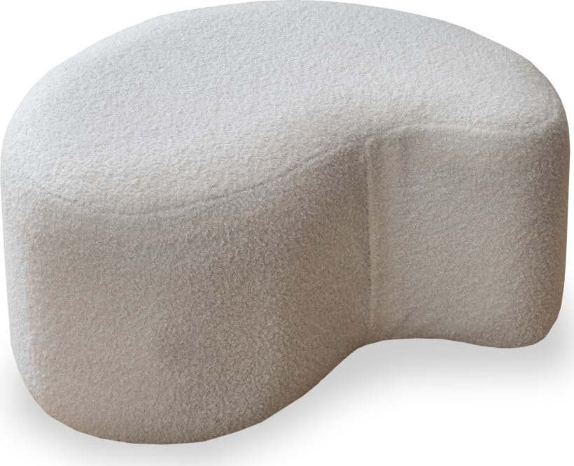 Bílý taburet z textilie bouclé Miuf – Miuform