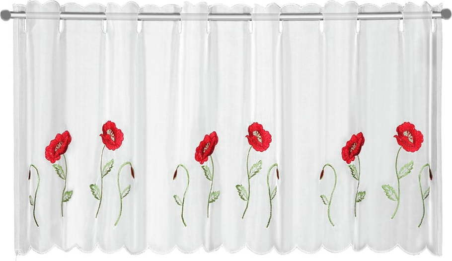 Bílá záclona 155x45 cm Poppies – Sehlbach