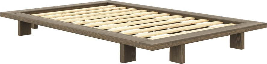 Hnědá jednolůžková postel z borovicového dřeva s roštem 120x200 cm Japan – Karup Design