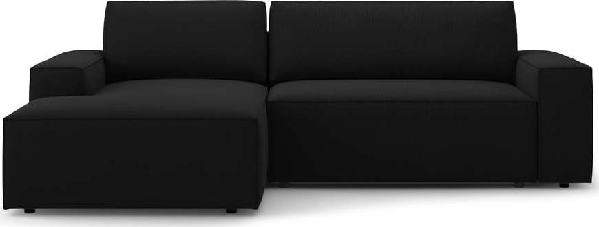 Černá rozkládací rohová pohovka (levý roh) Jodie – Micadoni Home