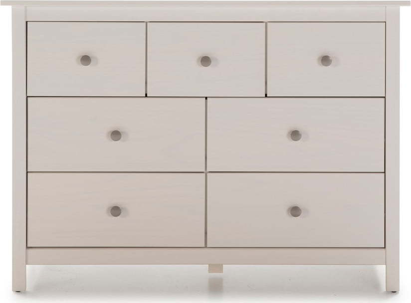 Bílá nízká komoda z borovicového dřeva 110x80 cm Berna – Marckeric