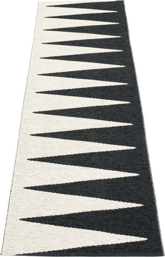 Černo-bílý vnitřní a venkovní běhoun 70x250 cm Vivi Black – Pappelina